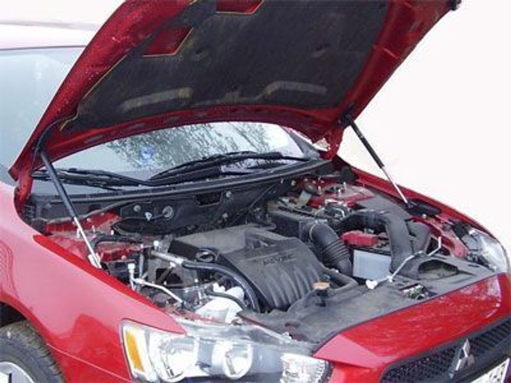 Упор капота Mitsubishi Lancer X (2007-) ТехноМастер (2 шт)