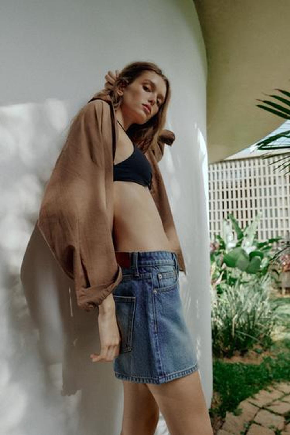 ZARA ШОРТЫ Z1975 MOM FIT СО СРЕДНЕЙ ПОСАДКОЙ, СИНИЙ