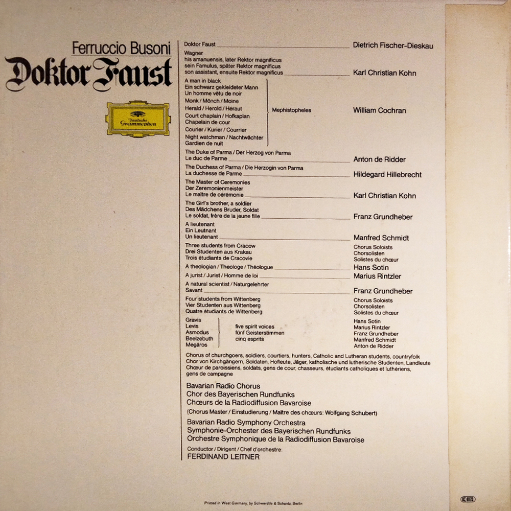 Ferruccio Busoni / Doctor Faust (3LP)