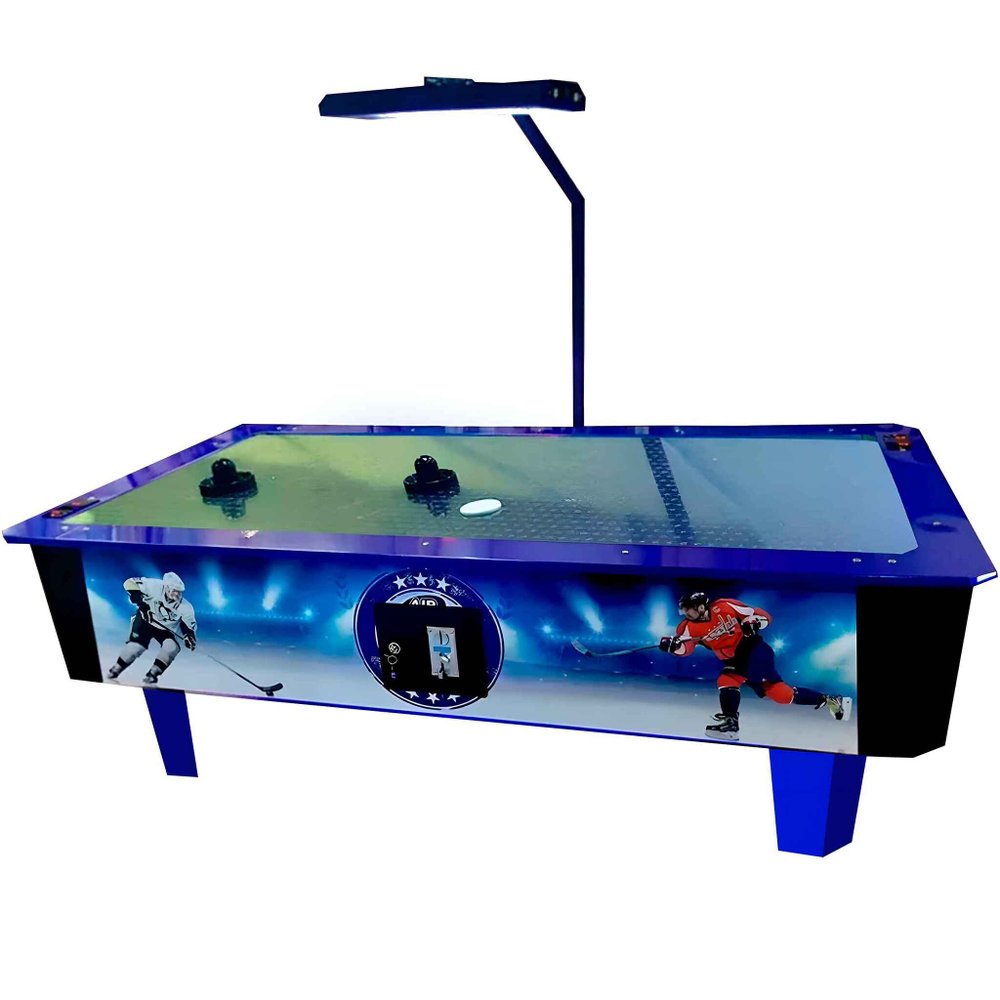 Аэрохоккей (220*120*75 см.) стальное поле + лампа над полем