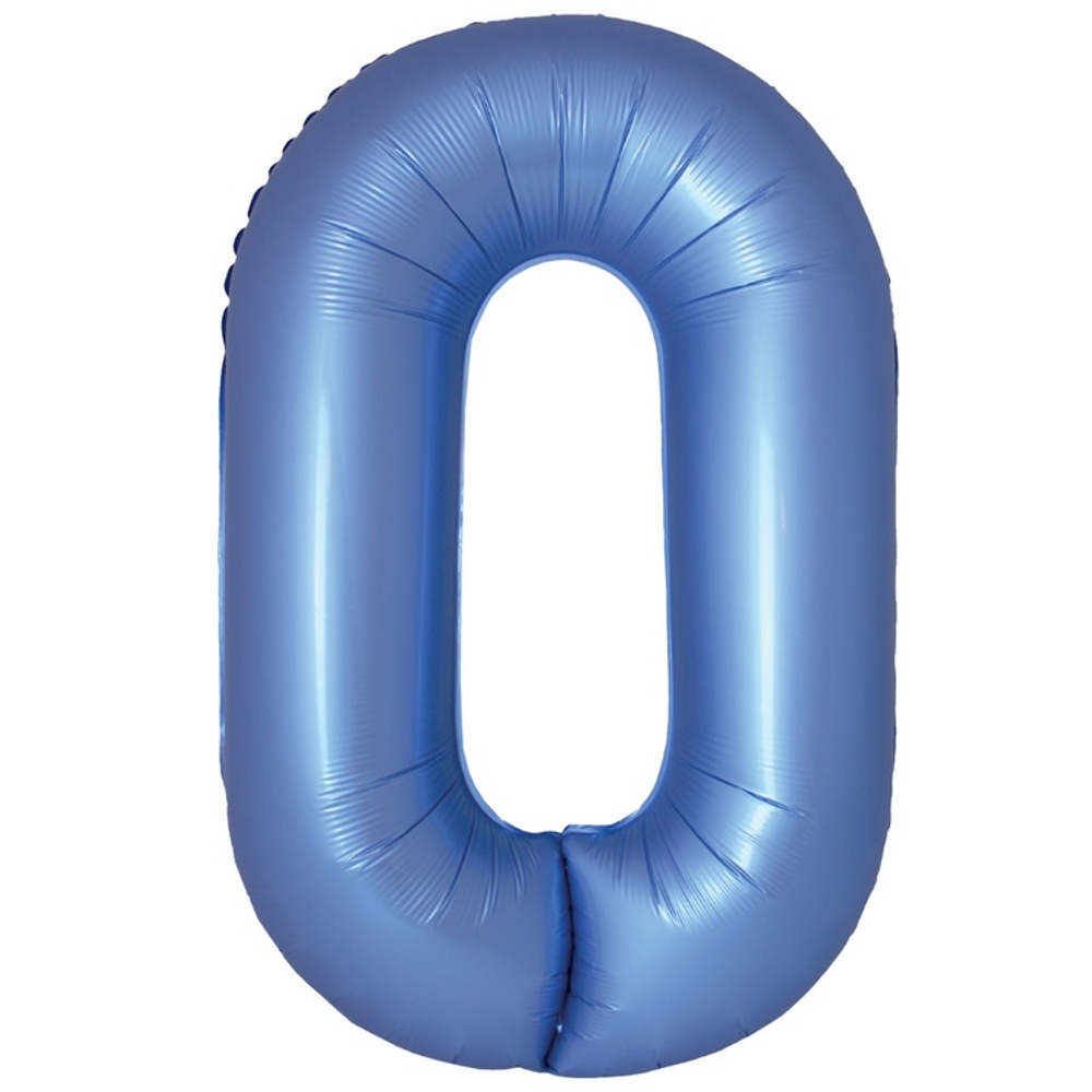 Шар фольгированный Цифра 0 101 см (Синий)