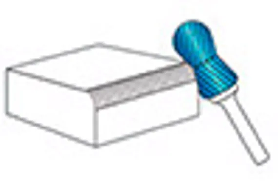 Комбинированная борфреза Karnasch круглая форма + угол