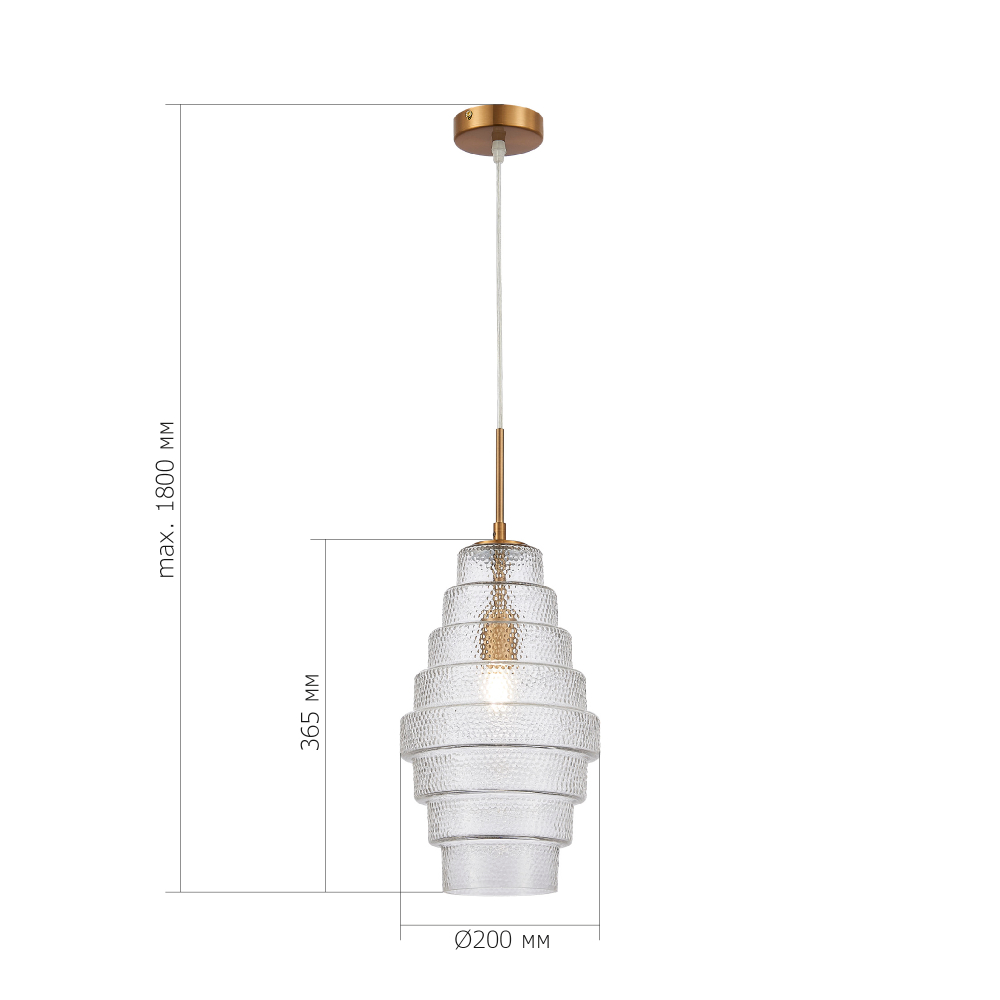 SL1001.213.01 Подвес ST-Luce Латунь/Прозрачный E27 1*40W REXITE