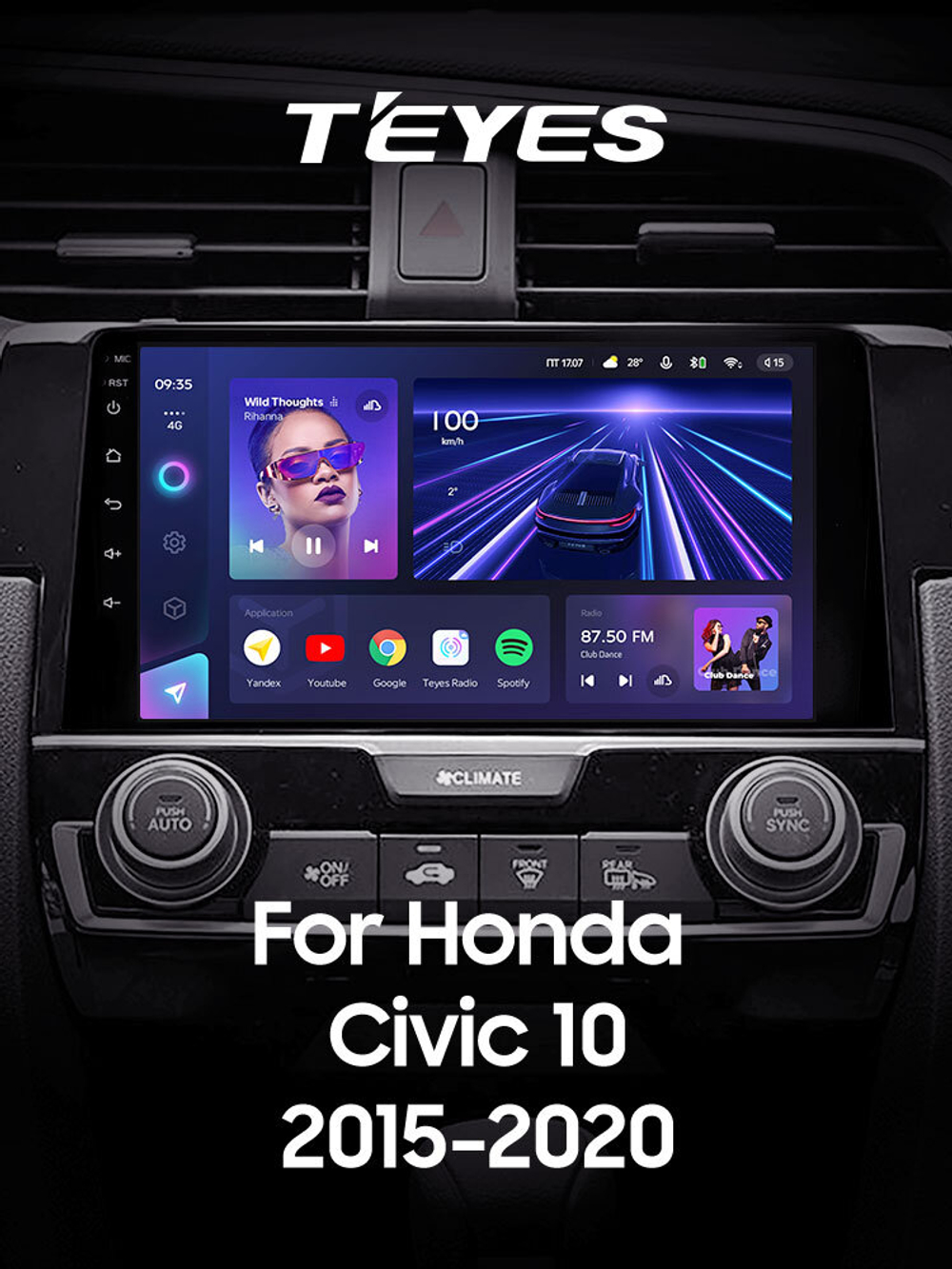 Teyes CC3 9" для Honda Civic 10 2015-2020
