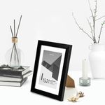 Рамка 15х21 см с паспарту 10х15 см небьющаяся, багет 20 мм, пластик, BRAUBERG "New Age", черная, 391273