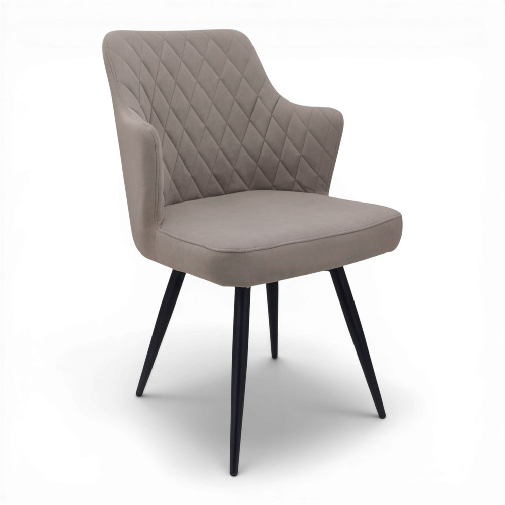 Стул поворотный "Хант 360" (арт. 345П), велюр Бренди В05 латте, ножки круглые черные.