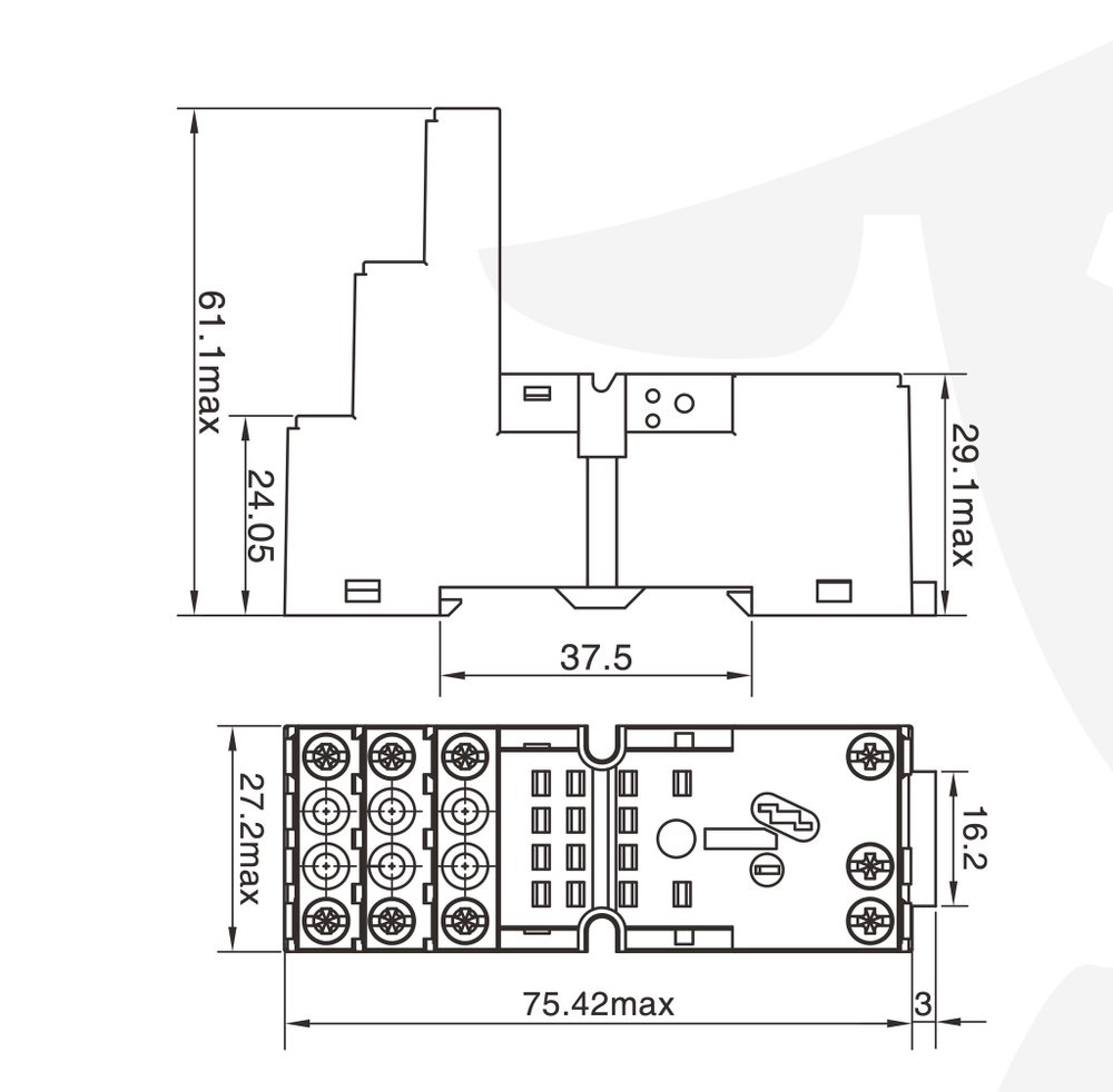 Колодка Prompower PPYF-08-ESS-B для реле серии PMY2, винтовые клеммы