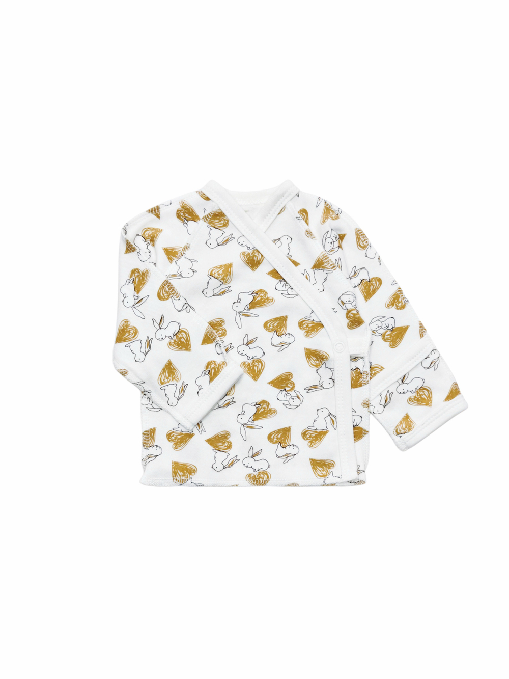 Распашонка-кимоно Зайчики с бежевыми сердечками (56,62)