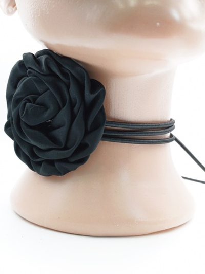 Чокер черный с розой. Большой