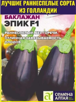Семена раннего баклажана Эпик F1. Голландская селекция