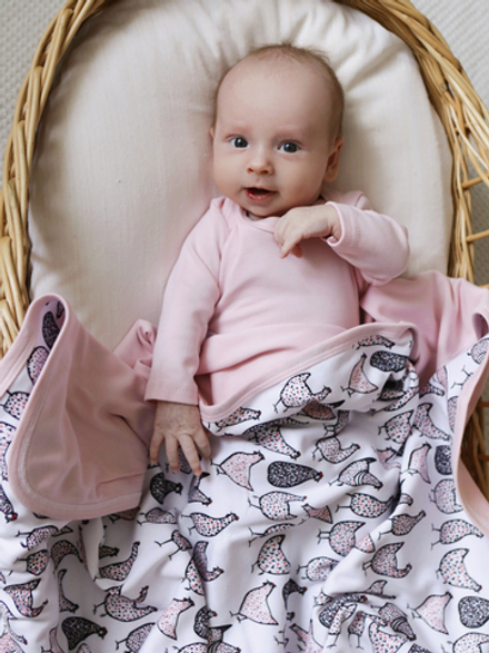 Плед 2-х сторонний LooJoo Курочки / Пудра