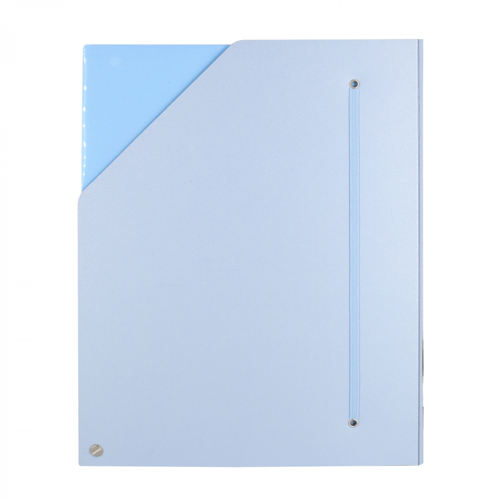 Папка архивная Alingar, A4, 330*250 мм, пластик, 1500 мкм, на резинке с 4 файлами, голубая