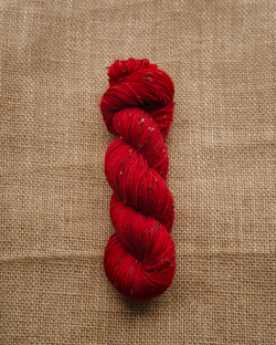 Носочный твид "Насыщенный красный" 100 г