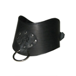 Ошейник фигурный анатомической формы из натуральной кожи (Цвет: черный)