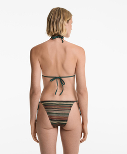 OYSHO Вязаный крючком треугольный топ бикини, зеленый