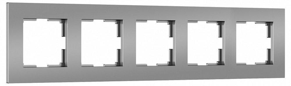 Рамка на 5 постов Werkel Slab серебро софт W0052965