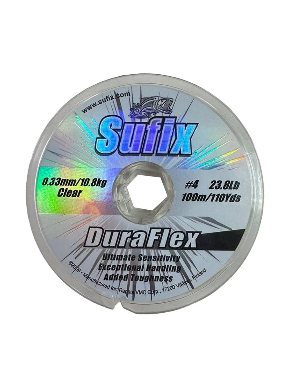 Леска монофильная SUFIX Duraflex прозрачная 100 м, 0,33 мм, 10,8 кг