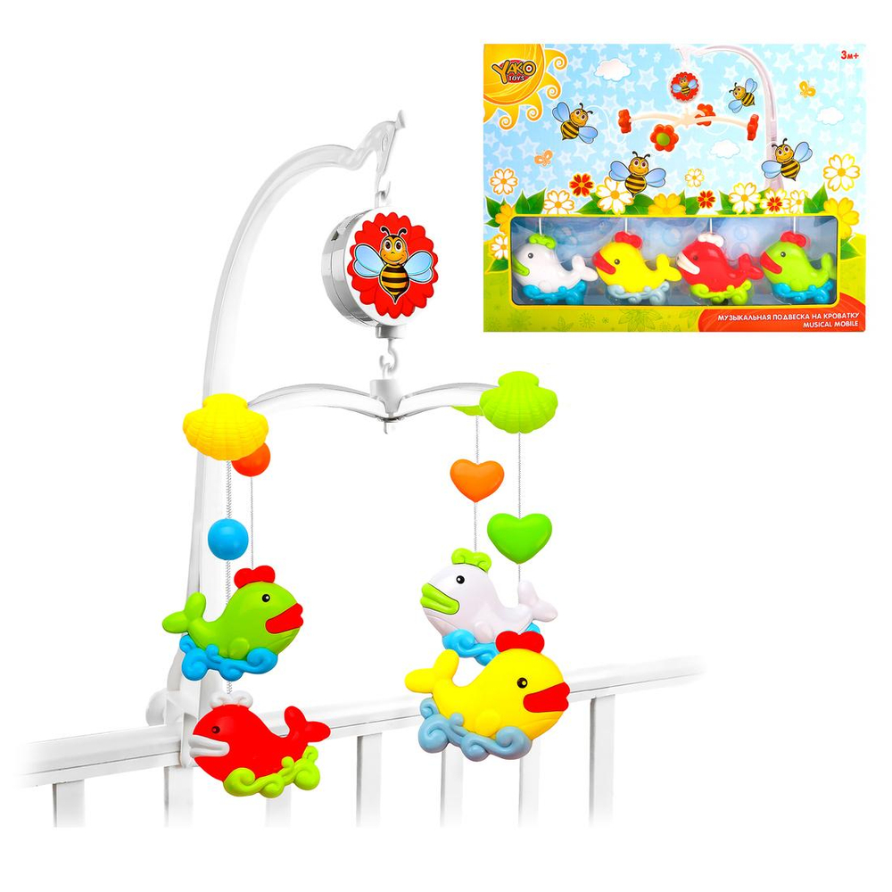 Карусель на кроватку "Рыбки" мех. звук, коробка 6610F