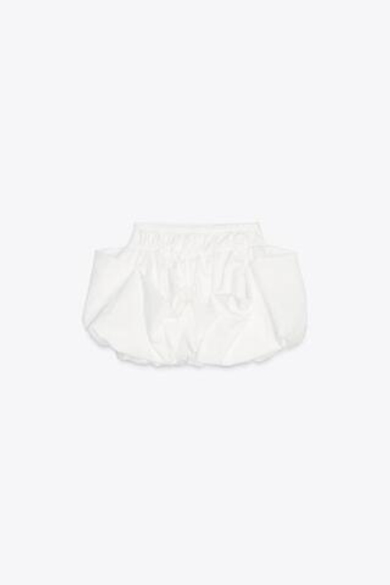 ZARA КОРОТКАЯ ЮБКА-БАЛЛОН — ZW COLLECTION, БЕЛЫЙ