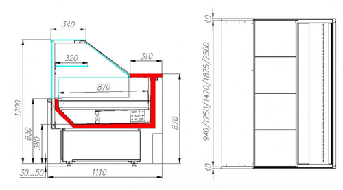 Холодильная витрина CARBOMA BAVARIA 2 GC110 VM 0,94-1 0011-9006 динамика