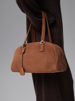 Замшевая сумка DBR 31358 св.коричневый/велюр