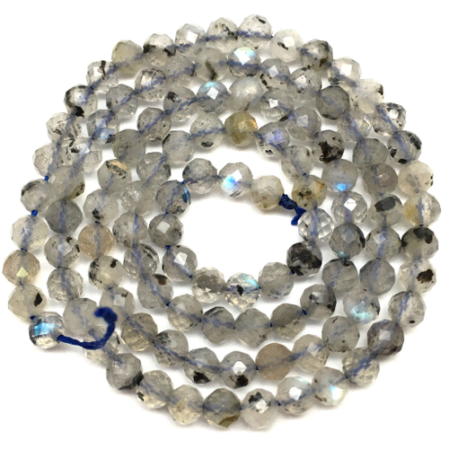 Лабрадорит граненый 4 мм, бусины (нить)