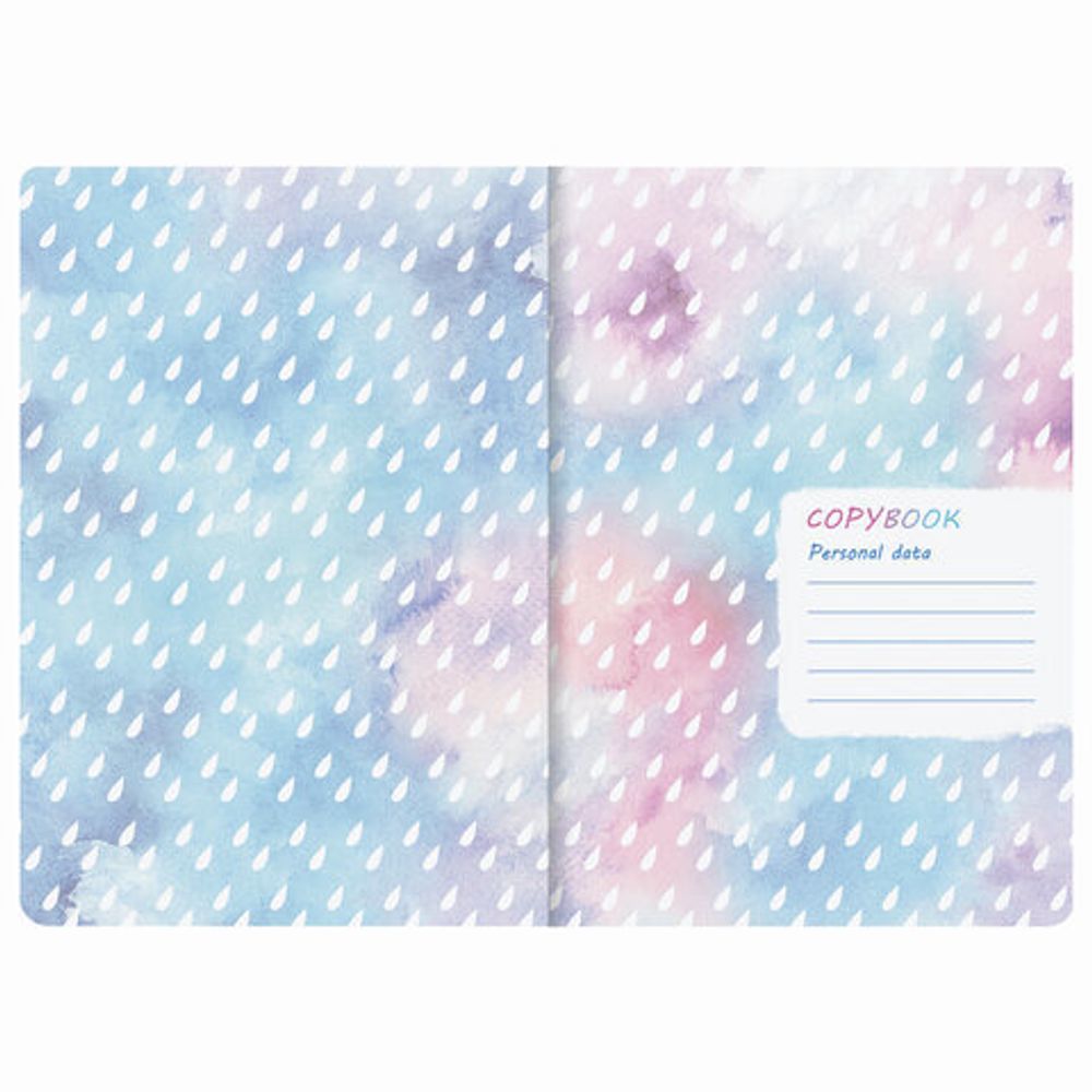 Тетрадь 40 л. в клетку обложка SoftTouch, бежевая бумага 70 г/м2, сшивка, А5 (147х210 мм), ДОЖДИК, BRAUBERG, 403764