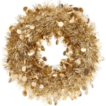 Венок декоративный TINSEL «Изящный блеск» 38 см, Шампань