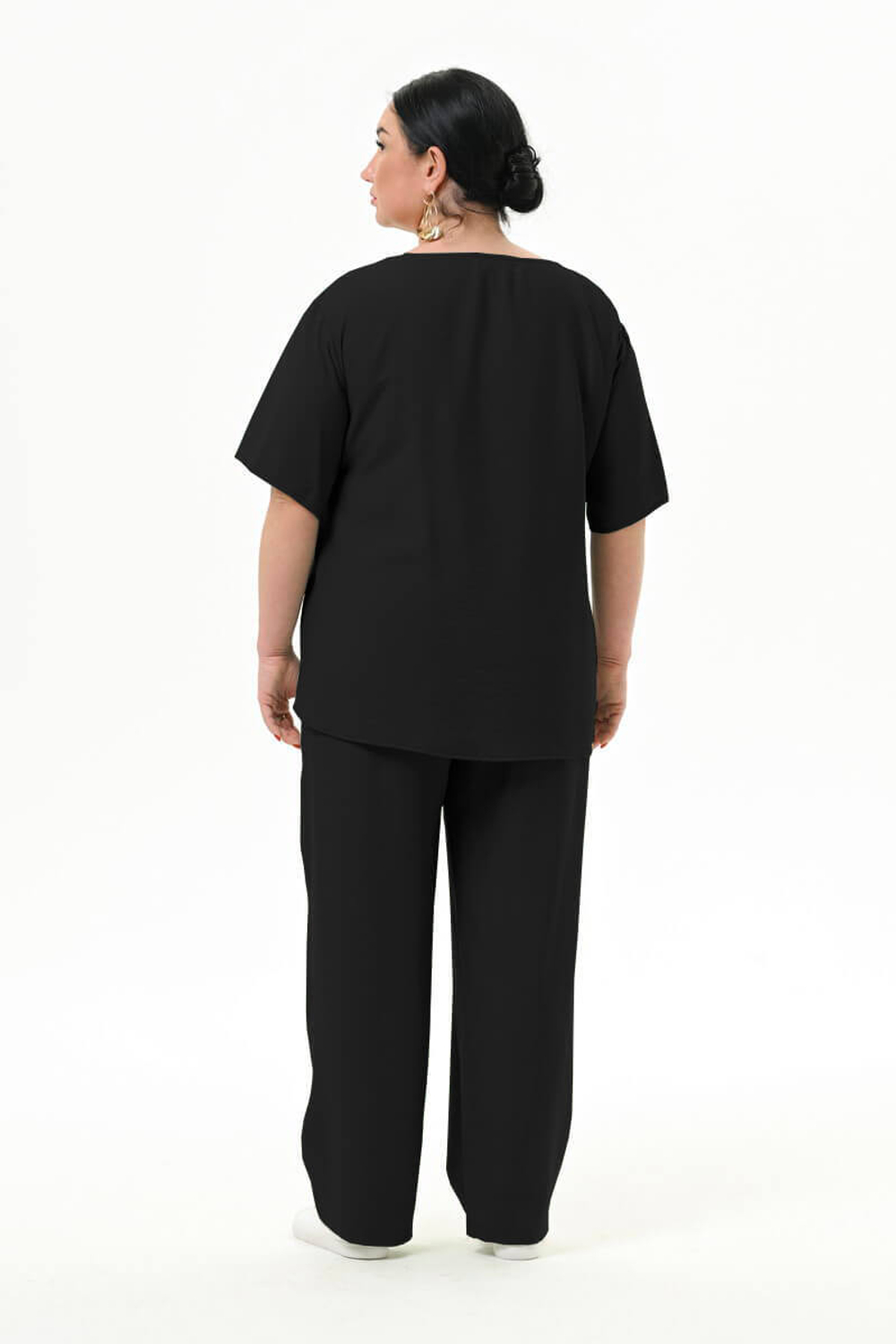 Брюки прямые из вискозы, чёрные