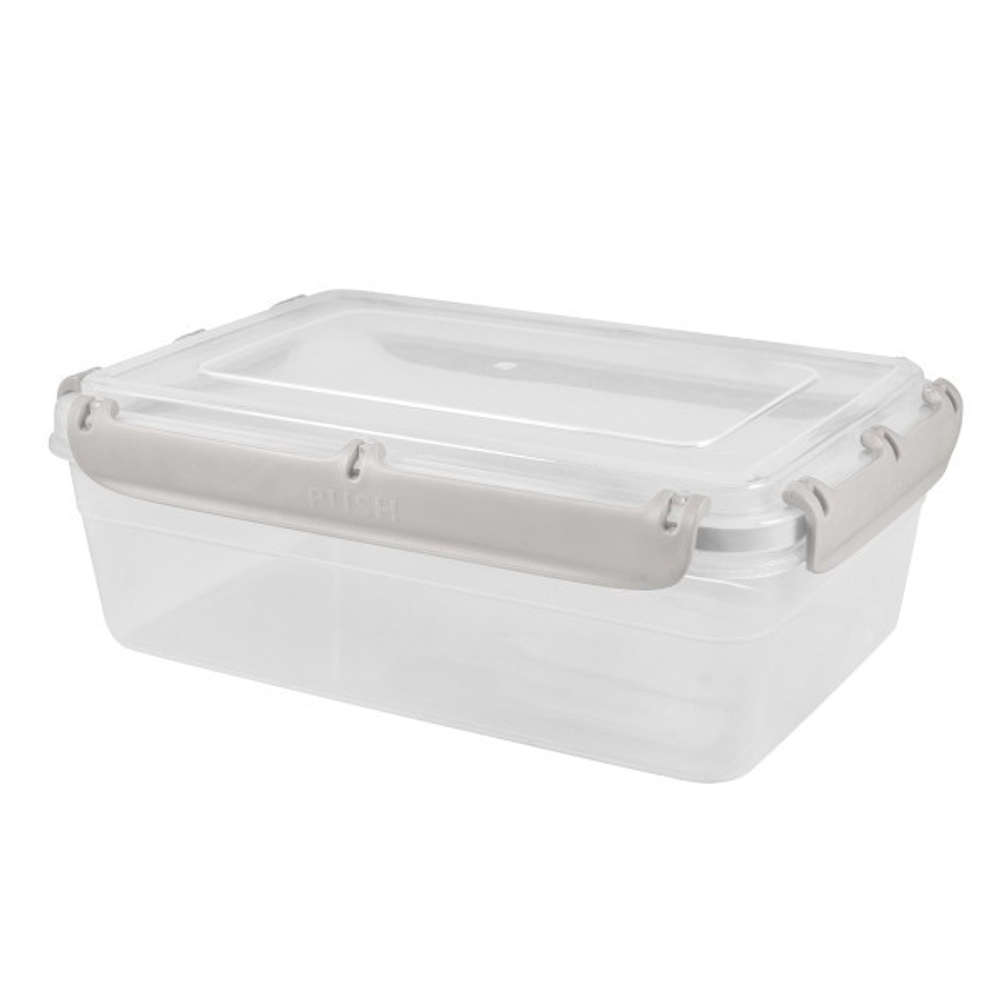 Контейнер герметичный для продуктов Plast Team BERGEN с защелками 2,6л пепельный жемчуг