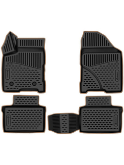 Коврики в салон для LADA (ВАЗ) Vesta (I Рест) 2022- 4шт. (бежевый кант, полиуретан) KANT.ELEMEN3DA6732121.BG