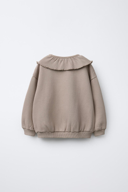 ZARA ТОЛСТОВКА В РУБЧИК С ВОРОТНИКОМ «КЛОДИН», КАМЕННО-СЕРЫЙ