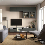 Комбинация для хранения ТВ - IKEA BESTÅ/BESTA, 231x42x240см, темно-серый, БЕСТО ИКЕА