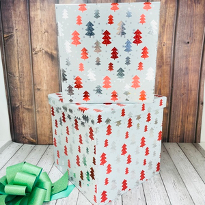 Коробки Куб "Новогодний" Набор 2 шт. Белый