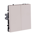 Выключатель кнопочный 2-клавишный 10А/250В, кашемир матовый Kollinger Eclipse EC-025CM