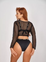 купальник раздельный 3 в 1 с топом парео сетка накидка