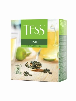Зеленый чай с цедрой цитрусовых и ароматом лайма Tess Lime в пакетиках, 100 шт