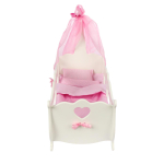 Кроватка (колыбелька) с постельным бельем и балдахином белая (Diamond princess)