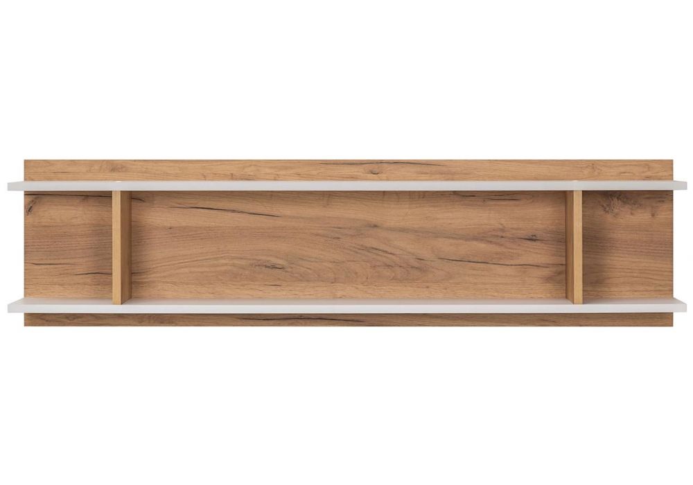 Полка Альба дуб золотой craft / белый премиум