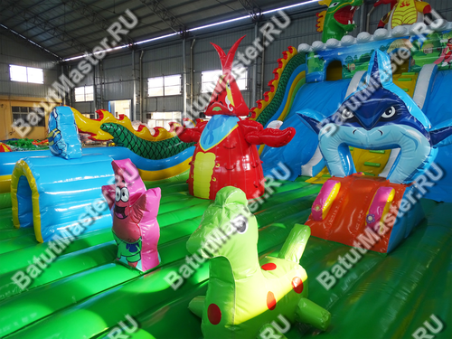 Коммерческий надувной батут "Затерянный остров" 14*7*7 м