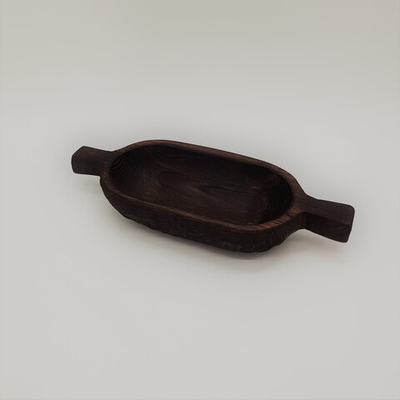 Плошка малая с ручками темный дуб;H=5,L=20,B=11см