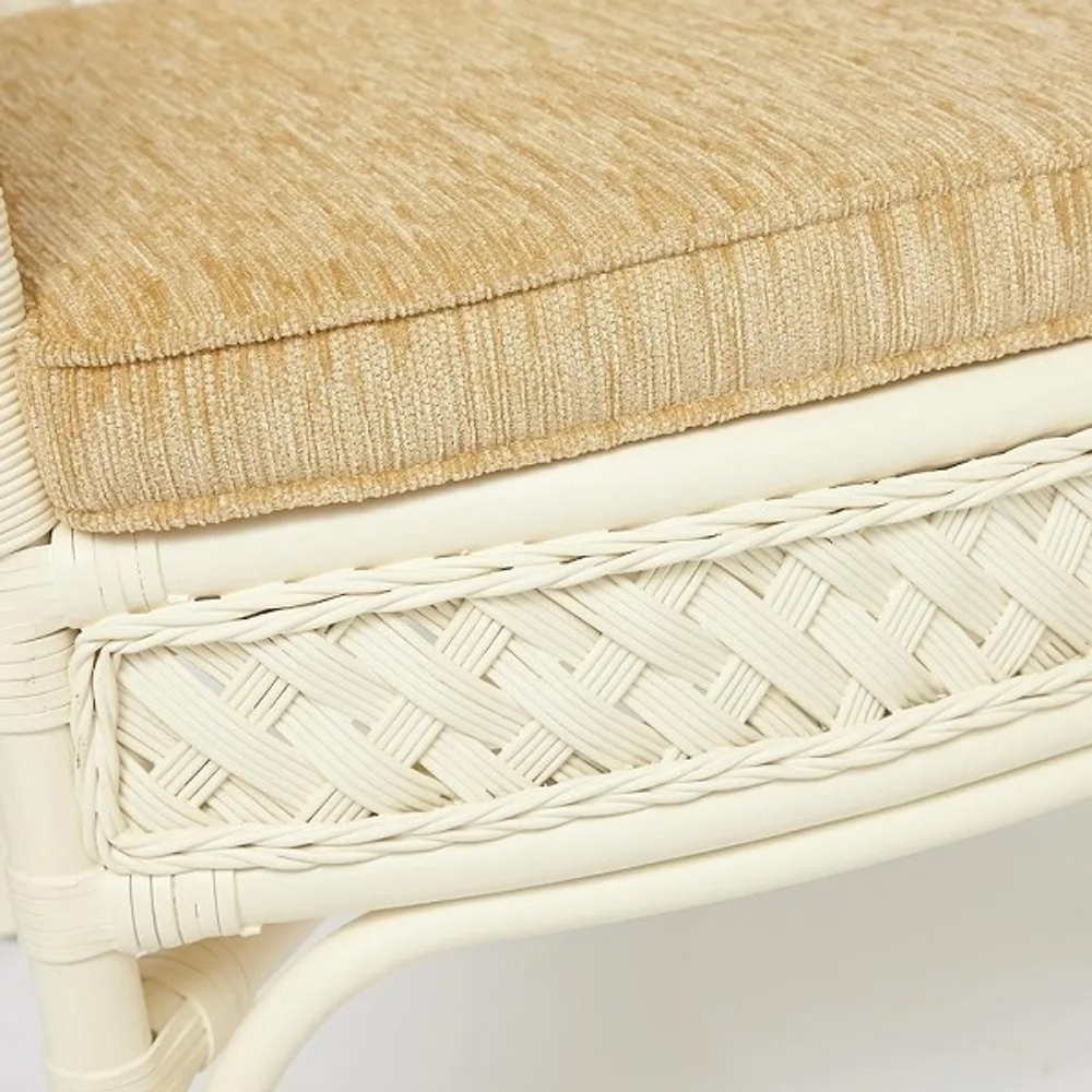 Комплект террасный ANDREA (стол кофейный со стеклом + 2 кресла + подушки) ротанг, 64х67х92см / D60х55, TCH White (белый)