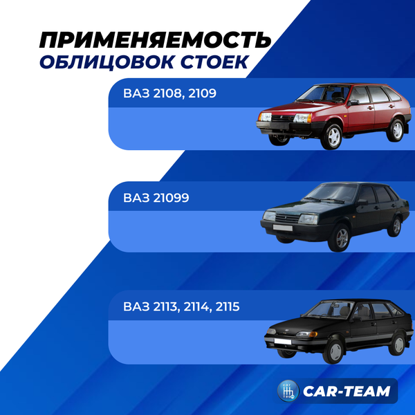 Облицовки передних стоек лобового стекла на ВАЗ 2108-21099, 2113-2115