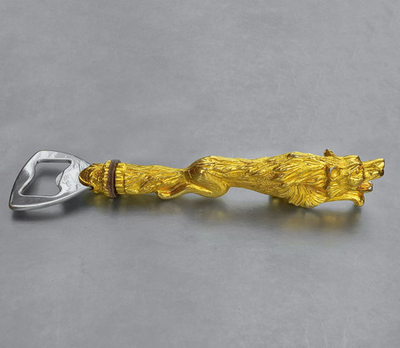 Бронзовая открывашка для пива "Волк"