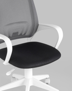 Кресло офисное TopChairs ST-BASIC-W серый крестовина пластик белый