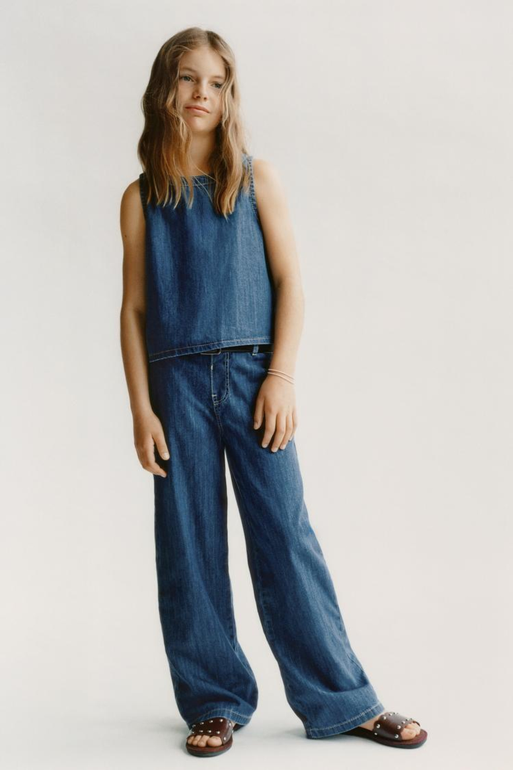 ZARA ТОП ИЗ ДЕНИМА, СИНИЙ