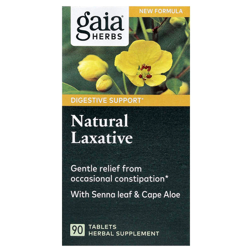 Gaia Herbs, натуральное слабительное средство, 90 таблеток