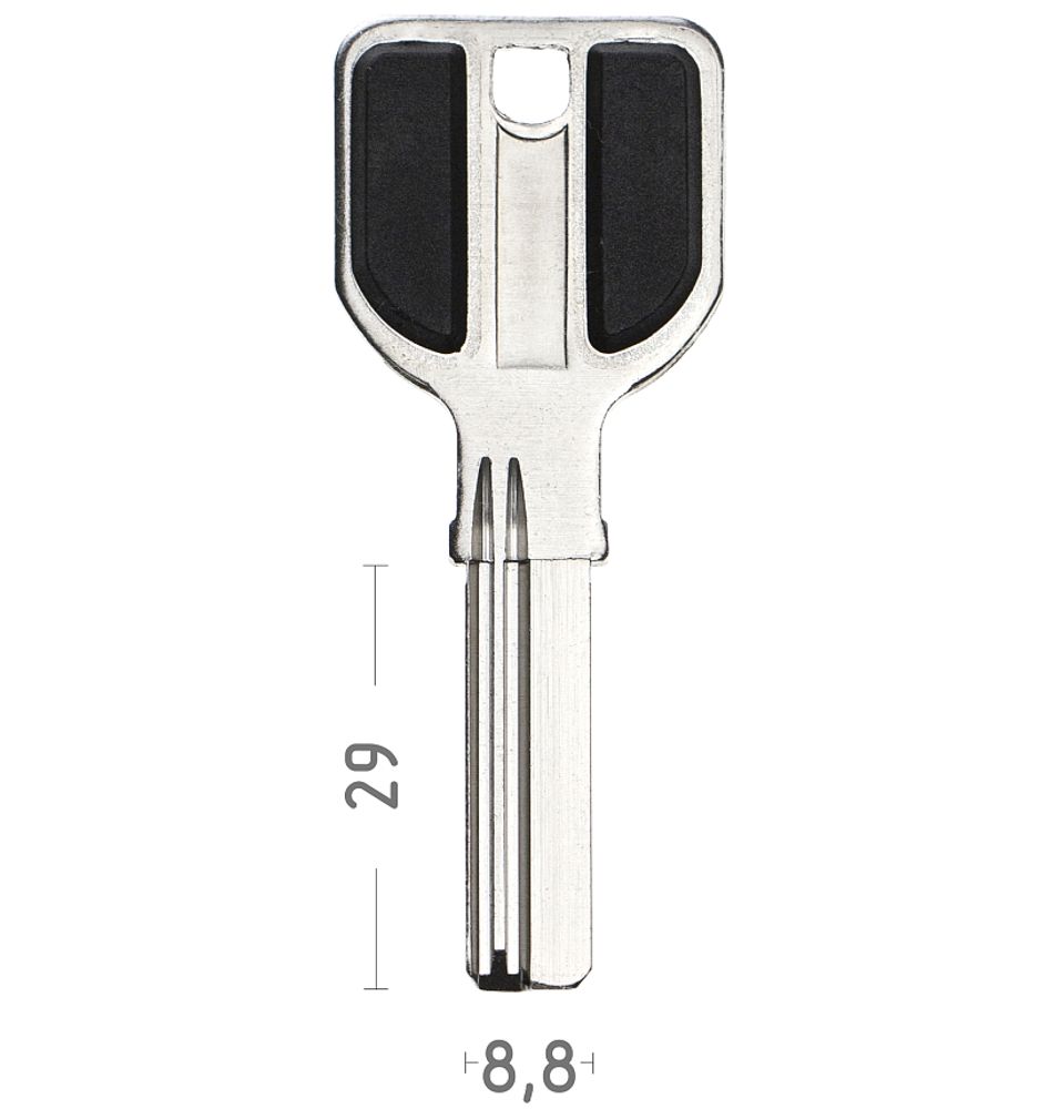 Заготовка вертикального ключа 12713 MSM-2D 2П. 29MM п/бронь (черный) КНР