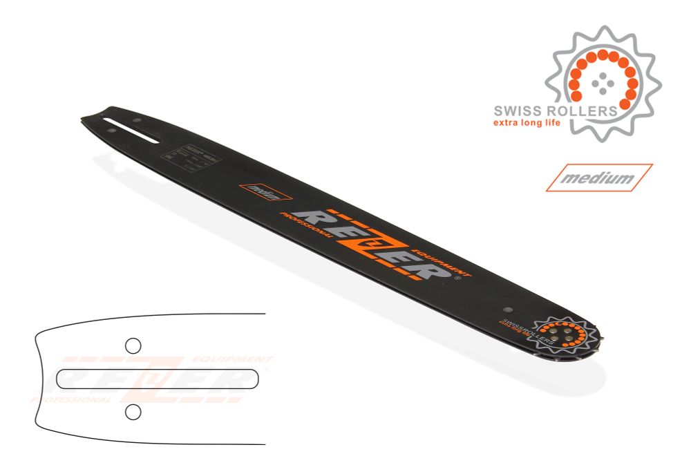 Длина шины, см: 45 (18”) Ширина паза, мм: 1,5 (0,058”) Шаг цепи, мм: 8,25 (0,325”)