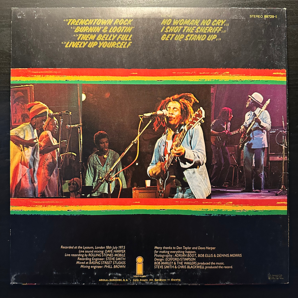 Bob Marley And The Wailers ‎– Live! (Испания 1978г.)